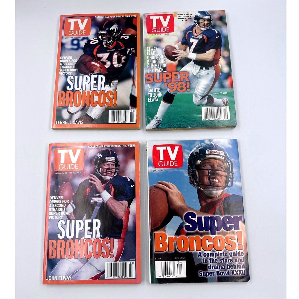 TV Guide Magazine 1998-1999 Lot of 4 Terrell Davis John Elway Denver Broncos